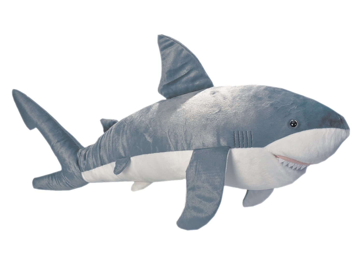 Great White Shark Plush Toy - 12 Inches, Natural Rubber Fill, Realistic Stuffed Animal