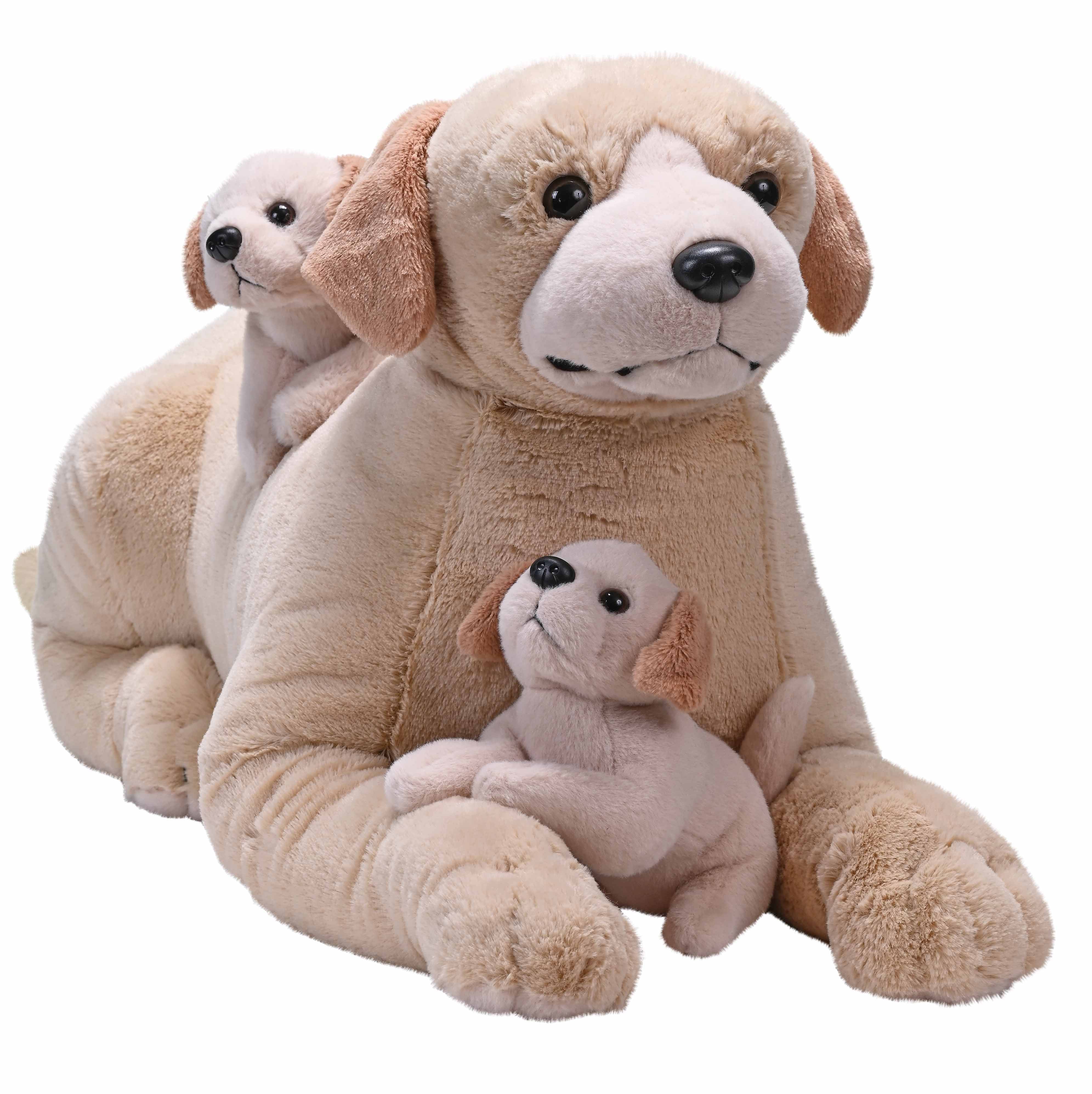 Cuddlekins Jumbo Mom & Puppies Yellow Labrador 30"