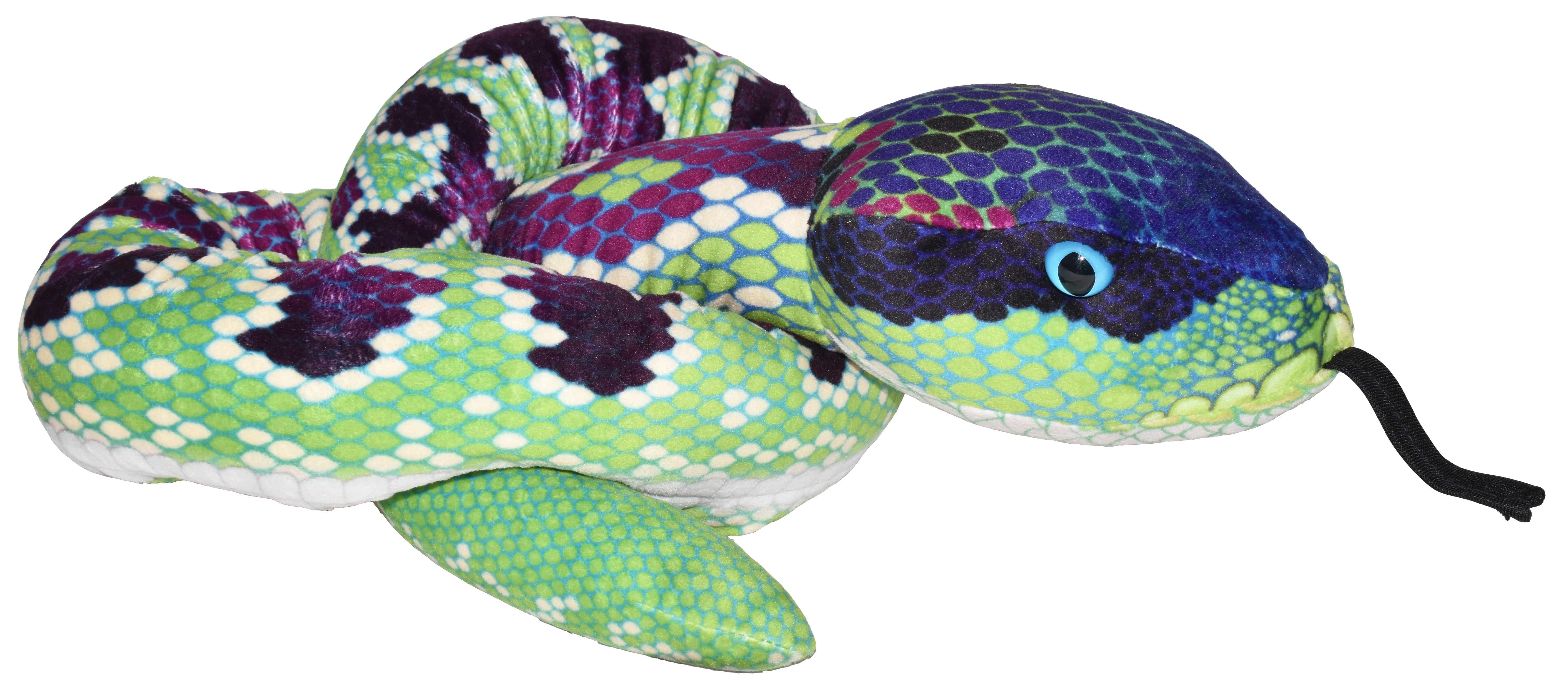 Plush Green Purple Snake 54"